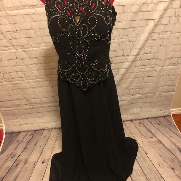 Fiesta Black Beaded Prom Dress - Picture 2 of 8